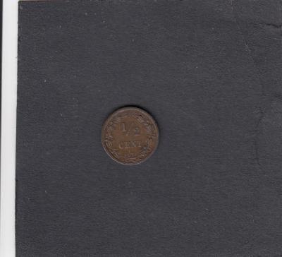 Beschrijving: 1/2 Cent WILLEM III